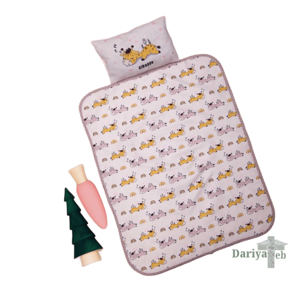 زیرانداز تعویض مخمل طرح زرافه خوابالو