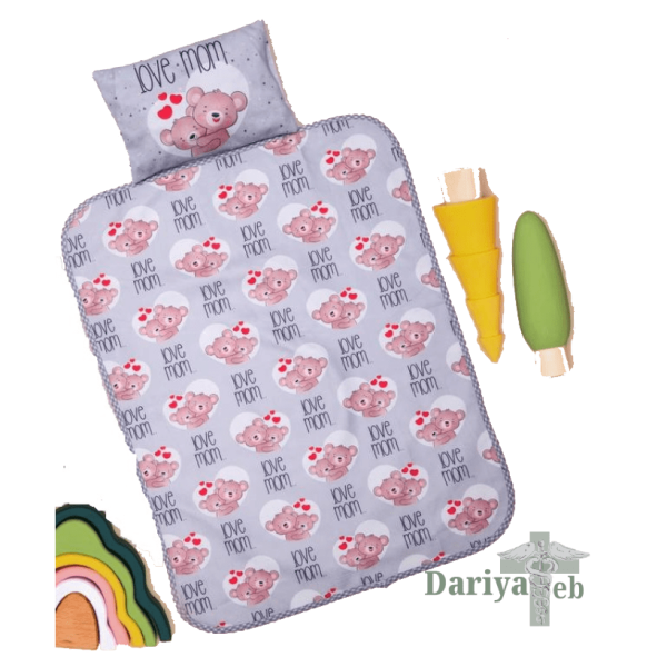 زیرانداز تعویض مخمل طرح مامان خرسه و نی نی خرسه