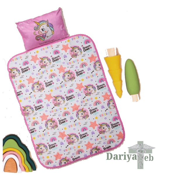 زیرانداز تعویض مخمل طرح یونی کورن