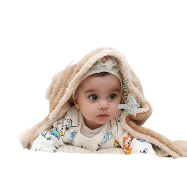 پتو نوزادی کلاه دار طرح بره