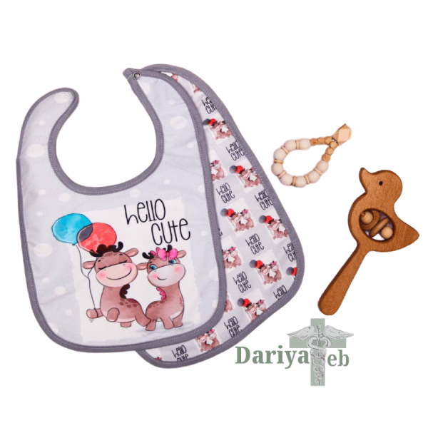 پیش بند نوزادی طرح هلو کیوت