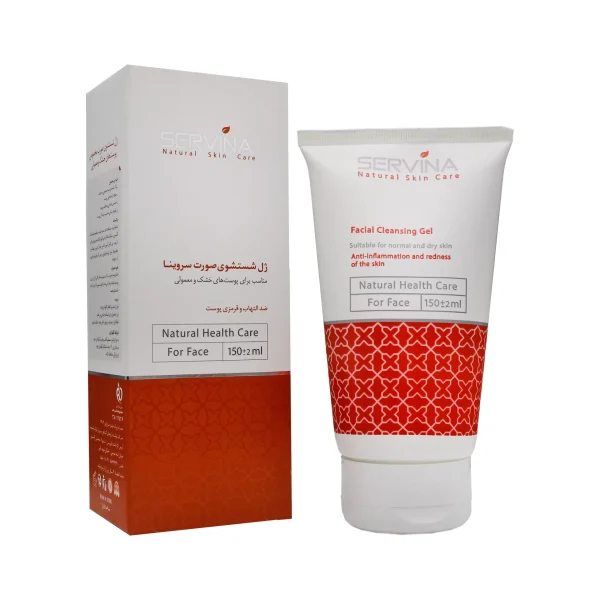 ژل شستشو صورت پوست خشک و معمولی سروینا