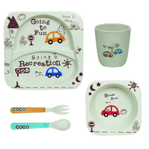 ظرف غذا کودک کوکو مدل ماشین ها مجموعه 5 عددی
